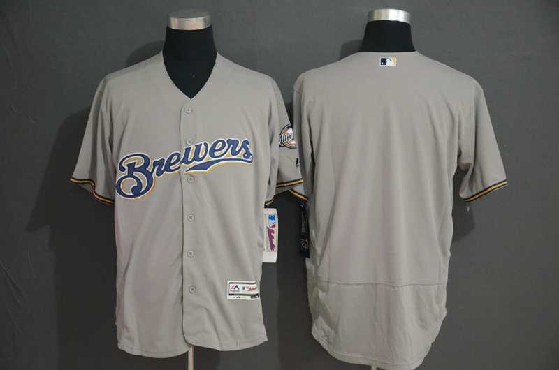 Brewers Blank Gray Flexbase Jersey,We sell and wholesale Brewers Blank Gray Flexbase Jersey on line form chian!